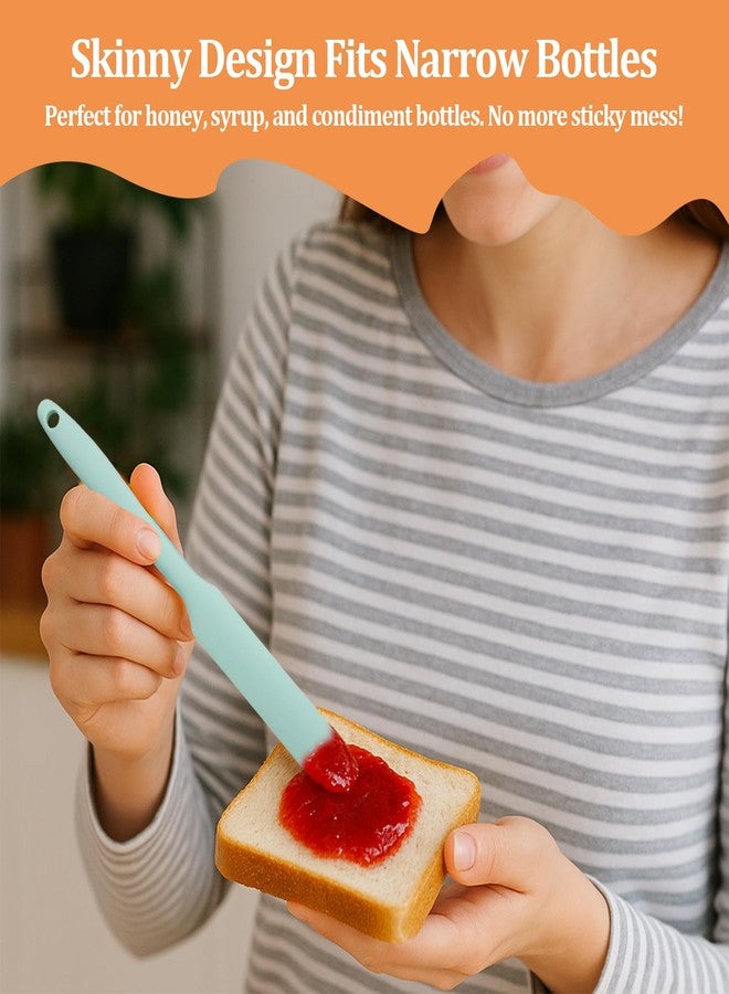 smrtcol 6 Pack Silicone Jar Spatula Small Silicone Spatulas Mini Jar Scraper for Peanut Butter, Mayo, Jams Flexible Kitchen & Baking Tools - Image 3