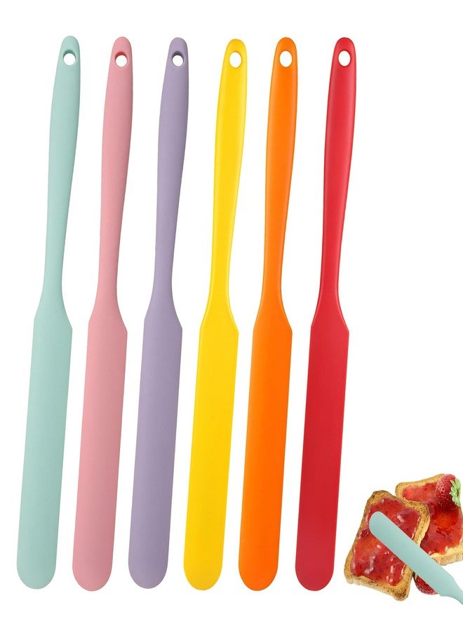 smrtcol 6 Pack Silicone Jar Spatula Small Silicone Spatulas Mini Jar Scraper for Peanut Butter, Mayo, Jams Flexible Kitchen & Baking Tools - Image 1