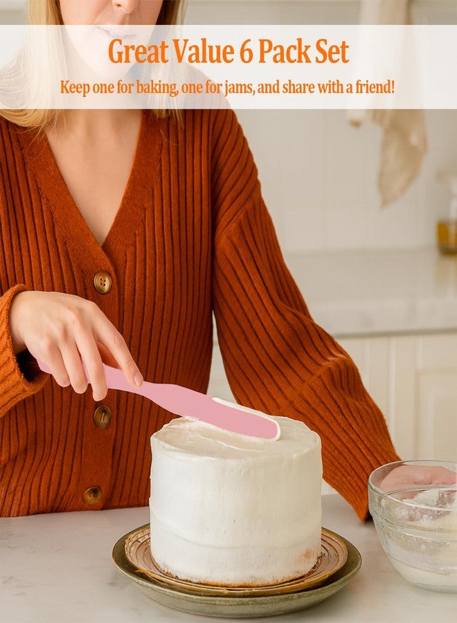 smrtcol 6 Pack Silicone Jar Spatula Small Silicone Spatulas Mini Jar Scraper for Peanut Butter, Mayo, Jams Flexible Kitchen & Baking Tools - Image 5