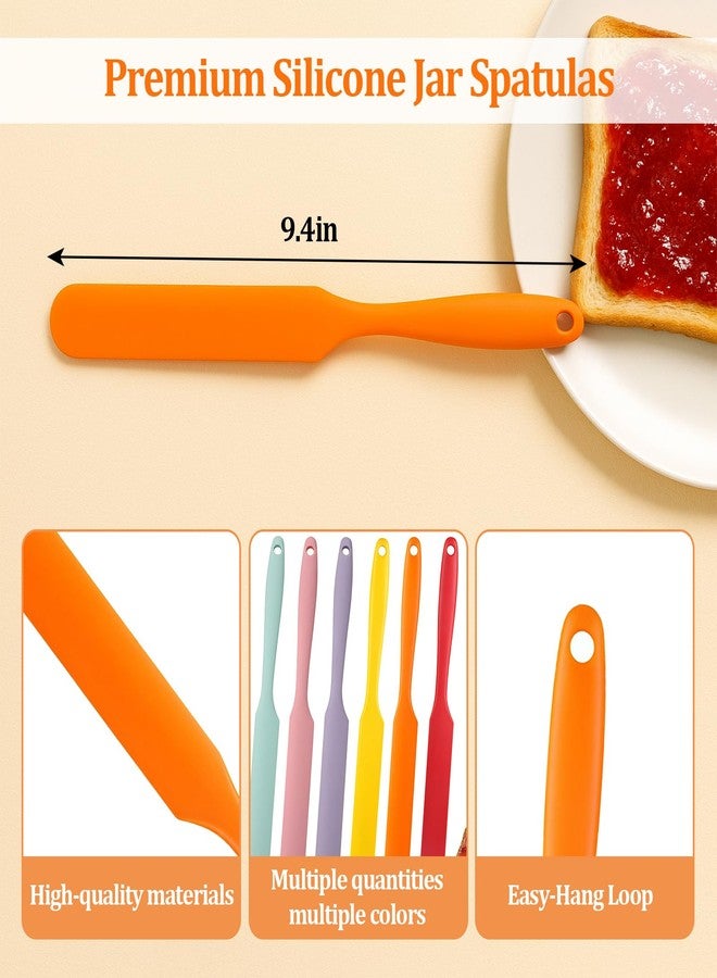 smrtcol 6 Pack Silicone Jar Spatula Small Silicone Spatulas Mini Jar Scraper for Peanut Butter, Mayo, Jams Flexible Kitchen & Baking Tools - Image 2