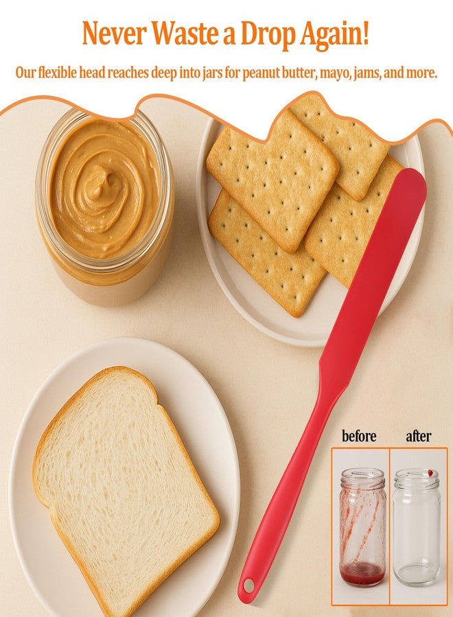 smrtcol 6 Pack Silicone Jar Spatula Small Silicone Spatulas Mini Jar Scraper for Peanut Butter, Mayo, Jams Flexible Kitchen & Baking Tools - Image 4