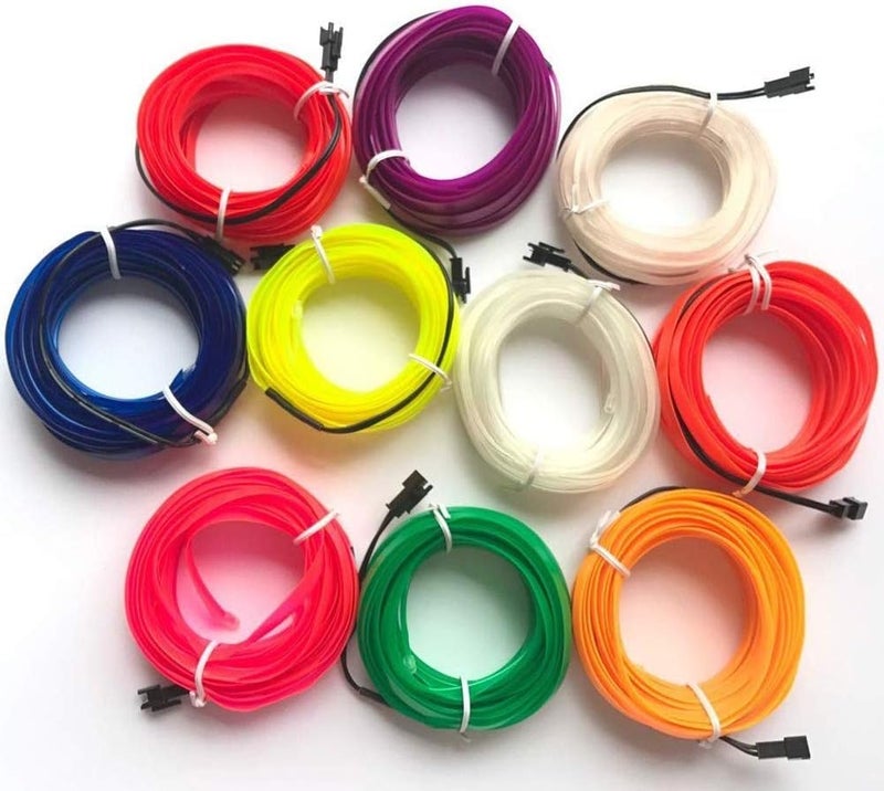 Nan San Jison Car Interior Lights El Wire 5m/16ft flexible el neon wire rope Neon Glowing Strobing Electroluminescent Wire Neon Lights for Garden Decorations Rope Lights(5m,Purple) - Image 3