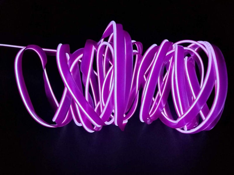Nan San Jison Car Interior Lights El Wire 5m/16ft flexible el neon wire rope Neon Glowing Strobing Electroluminescent Wire Neon Lights for Garden Decorations Rope Lights(5m,Purple) - Image 2