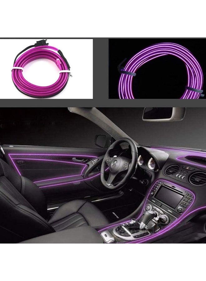 Nan San Jison Car Interior Lights El Wire 5m/16ft flexible el neon wire rope Neon Glowing Strobing Electroluminescent Wire Neon Lights for Garden Decorations Rope Lights(5m,Purple) - Image 1