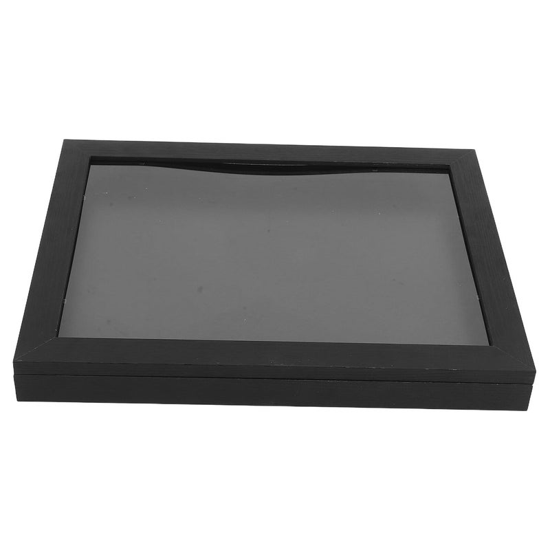 11x14 بوصة إطار صندوق الظل الخشبي الأسود مع غطاء زجاجي لعرض جيرسي الرياضي - Image 2