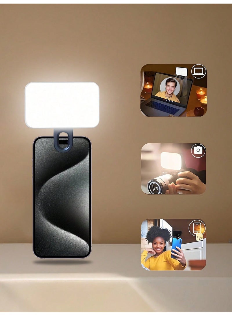 Portable USB Rechargeable LED Selfie Ring Light with Clip, 3 Adjustable Lighting Modes & Color Temperature, Mini Fill Light for Phone, Camera, Laptop & iPad, Ideal for Video Conferencing, Zoom Calls, Live Streaming, Vlogging, Makeup & Online Teaching - Image 5