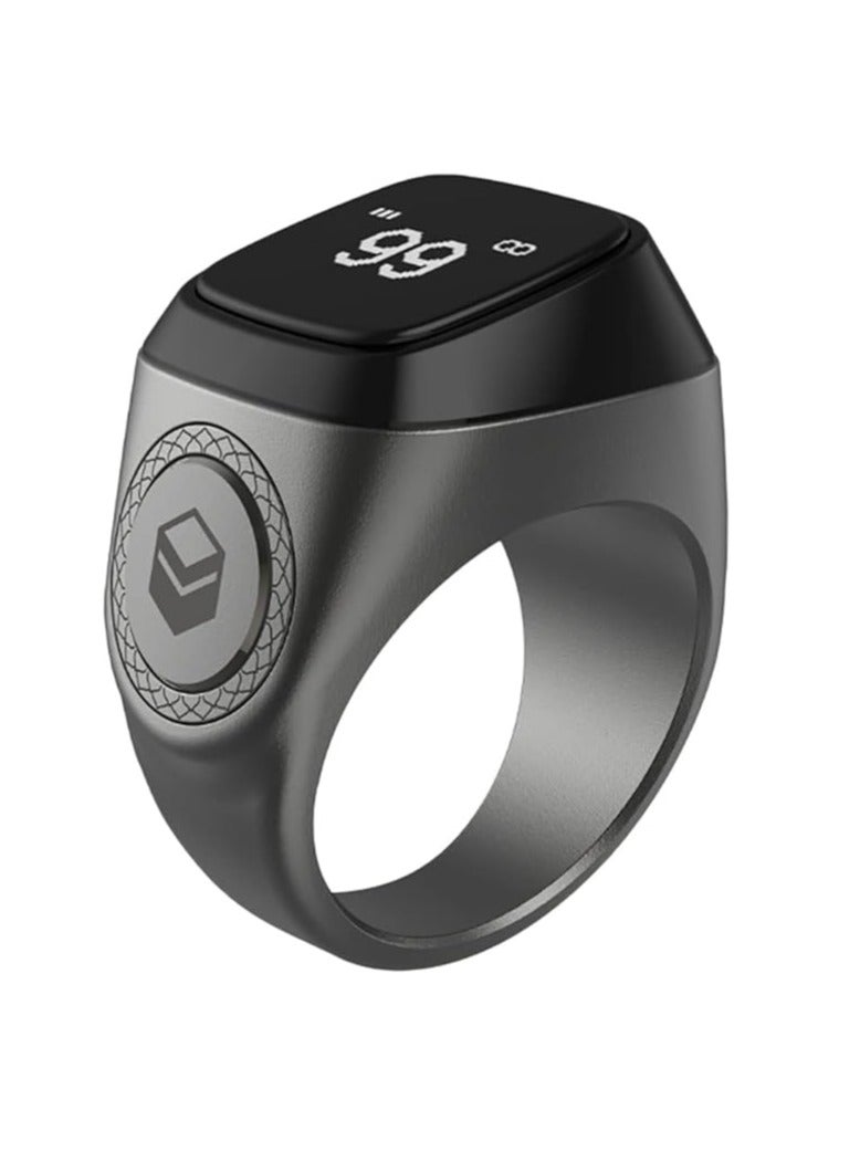 iQIBLA Smart Tasbih Zikr Aluminium Ring Graphite 18mm Grey M0218GE - Image 1