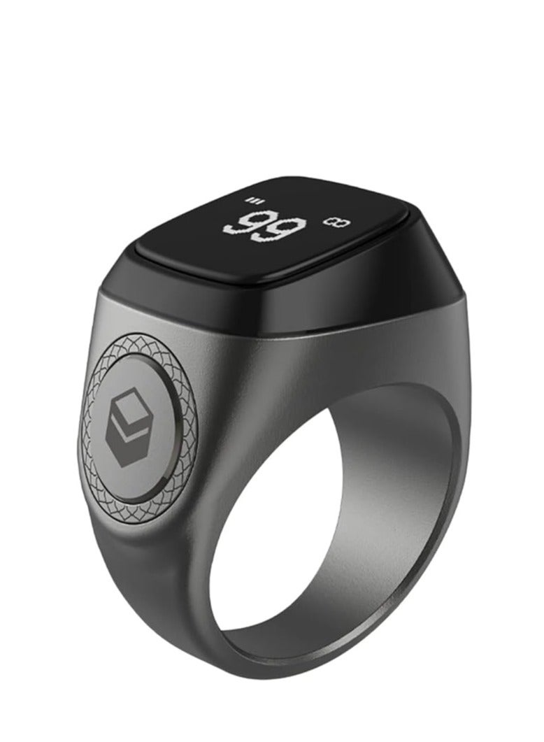 iQIBLA Smart Tasbih Zikr Aluminium Ring Graphite 18mm Grey M0218GE - Image 2