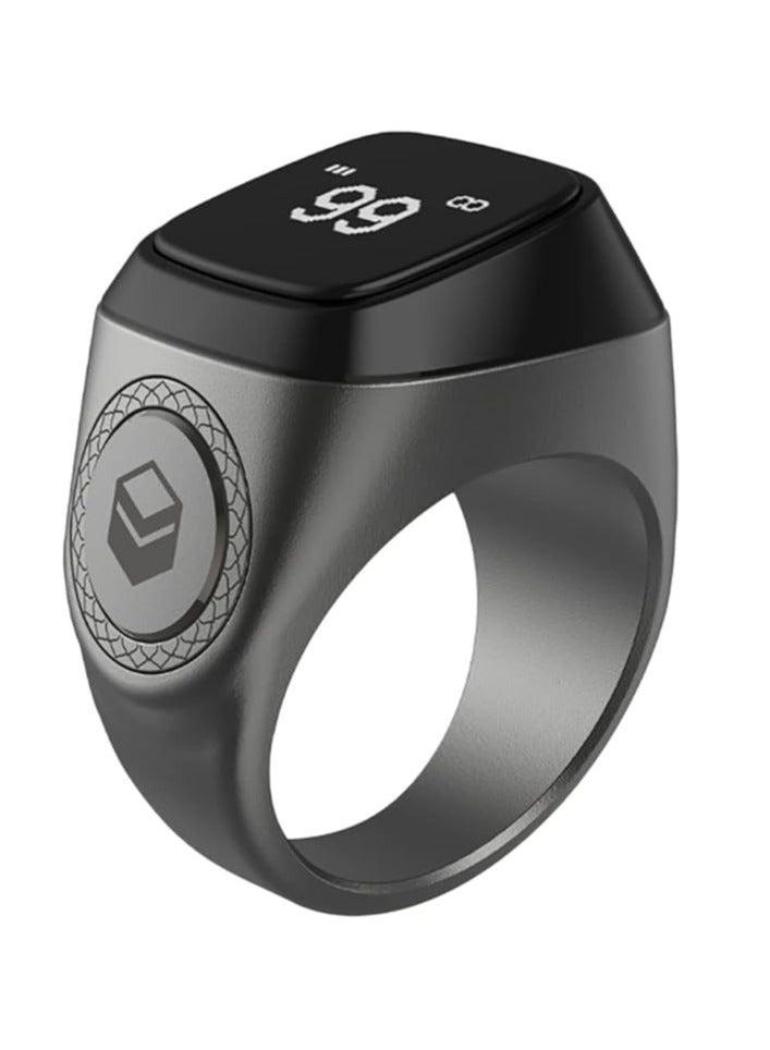 iQIBLA Smart Tasbih Zikr Aluminium Ring Graphite 18mm Grey M0218GE - Image 3
