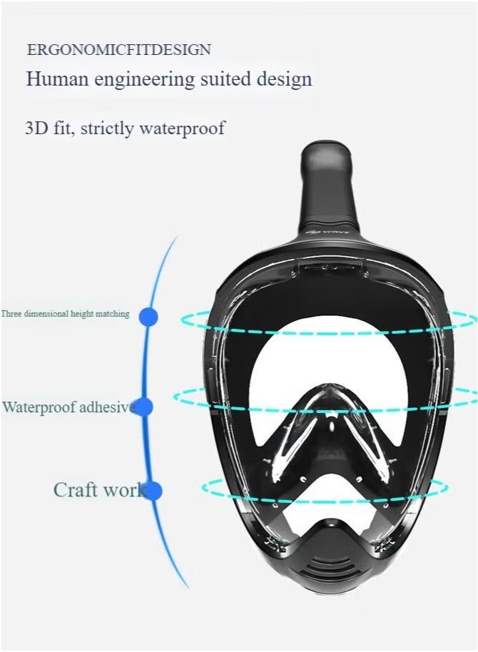 Full face Snorkeling mask with New Safety Breathing System and Camera Stand with 180-degree Panoramic View - Image 4