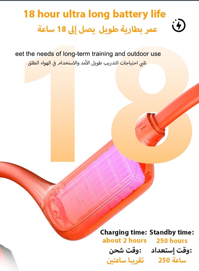 وابيك العلامة التجارية الكورية N60 سماعات رياضية بتوصيل عن طريق العظام، مقاومة للماء IP67، تصميم مفتوح، بلوتوث 5.4، تشغيل لمدة 18 ساعة، وزن خفيف 30 جم، مع ميكروفونات لإلغاء الضوضاء - Image 3