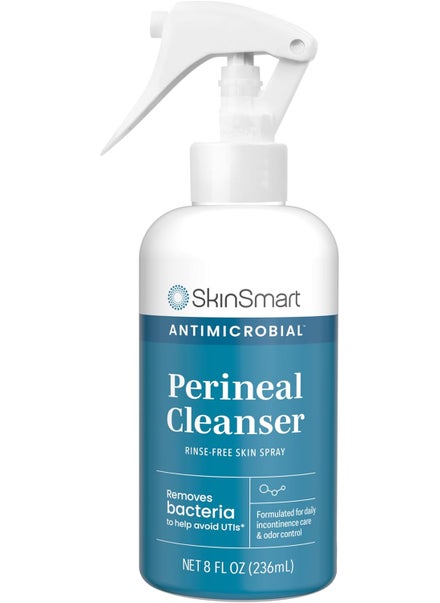 SkinSmart Antimicrobial SkinSmart Antimicrobial Perineal Cleanser, Ideal for Incontinence Care and Postpartum, Removes Bacteria, 8 oz Spray 