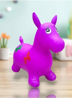 Generic An inflatable bouncy horse toy for children to ride in the shape of a horse - purple color 