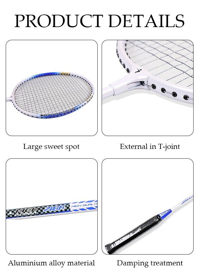 DUNISO Badminton Rackets Set,Badminton Equipment for Adults Kid,2 Player Badminton Rackets LLightweight Sturd Badminton Racquet with 3 Shuttlecocks and 1 Carrying Bag,Badminton Backyard Games for Indoor Outdoor Sports,Garden,Beach,Family Fun Game  - Image 2