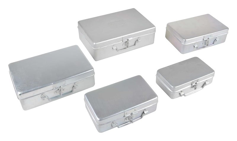 Jayco Aluminum Rectangular Storage Locker Boxes Set for Cash and Jewellery (7"-8"-9"-10"-11", Silver) - Pack of 5 - Image 4
