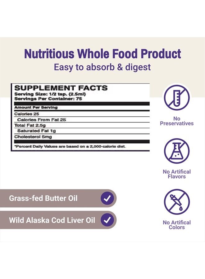 Fermented Cod Liver Oil and Concentrated Butter Oil - Cinnamon- Omega Fatty Acids - MSC Certified - Vitamins A & D