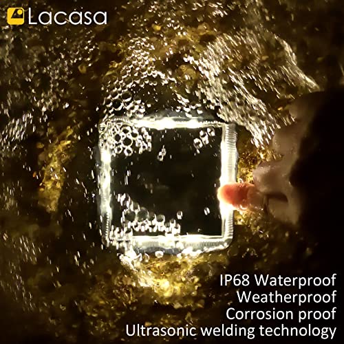 Lacasa Solar Step Lights, 4-Pack 50LM 3000K Warm White LED Solar Deck Lights, Outdoor Solar Powered Step Lights, IP68 Waterproof for Garden Stairs Ground Driveway Pathway - Image 4
