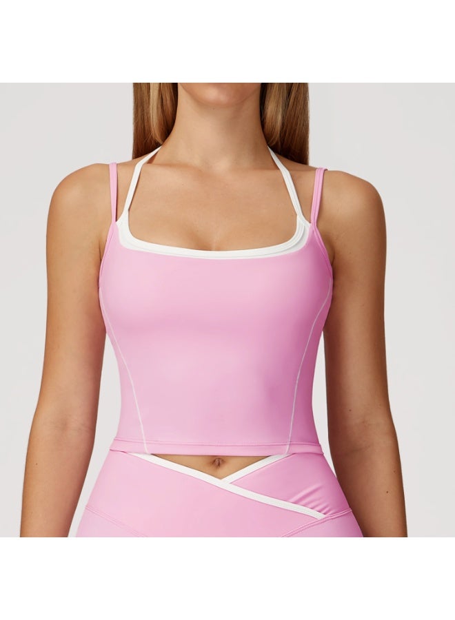 كوينج Color Blocked Sports Bra Women's Yoga Vest Top Push Up Fitness Bras Shockproof Women Yoga Bra Yoga Running Breathable Bras Vest - Image 1