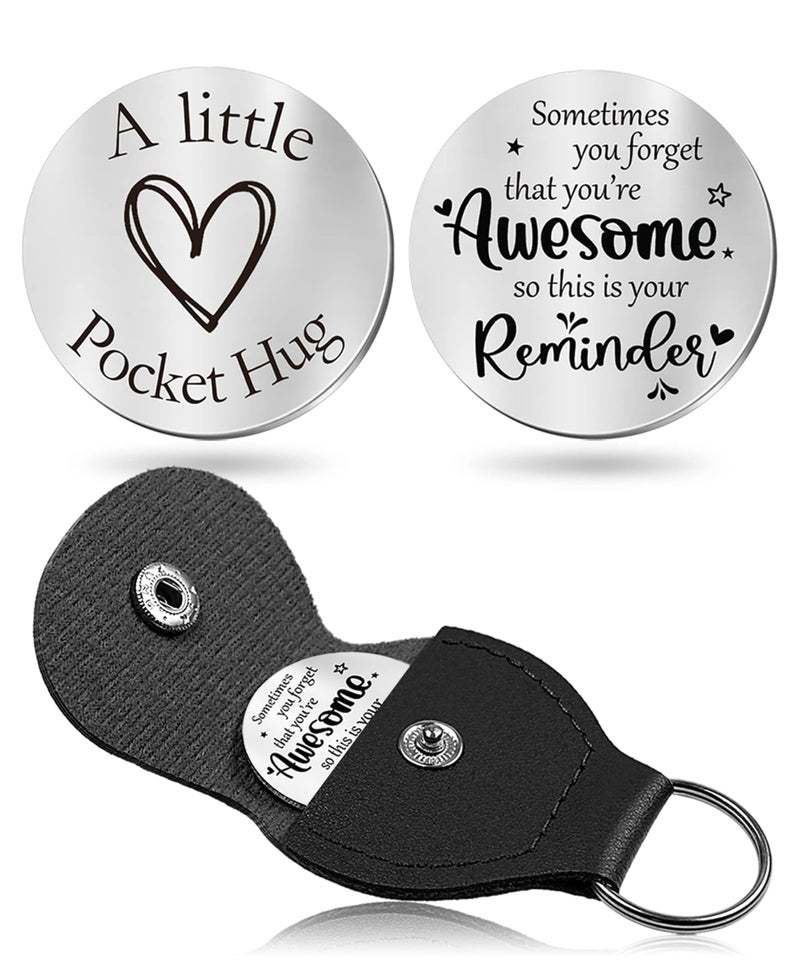 CINDYHE Pocket Hug Token keychain Gifts for Men Women Him Her Dad Mom Son Daughter Brothers Sisters Teacher Boy Girl Friends (Awesome) - Image 1