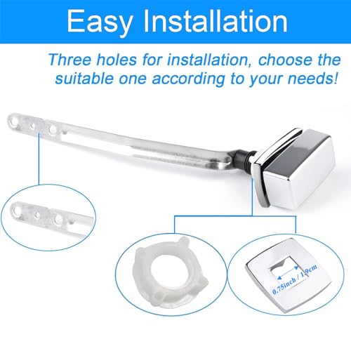 VALLVATER Toilet Flush Handle Replacement, Side Mount Toilet Tank Lever Fit for Kohler 85114-CP Trip Lever Kit, Polished Chrome - Image 3