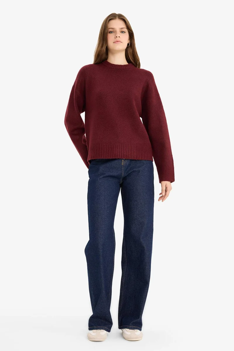 ديفاكتو Oversize Fit Crew Neck Knit Pullover