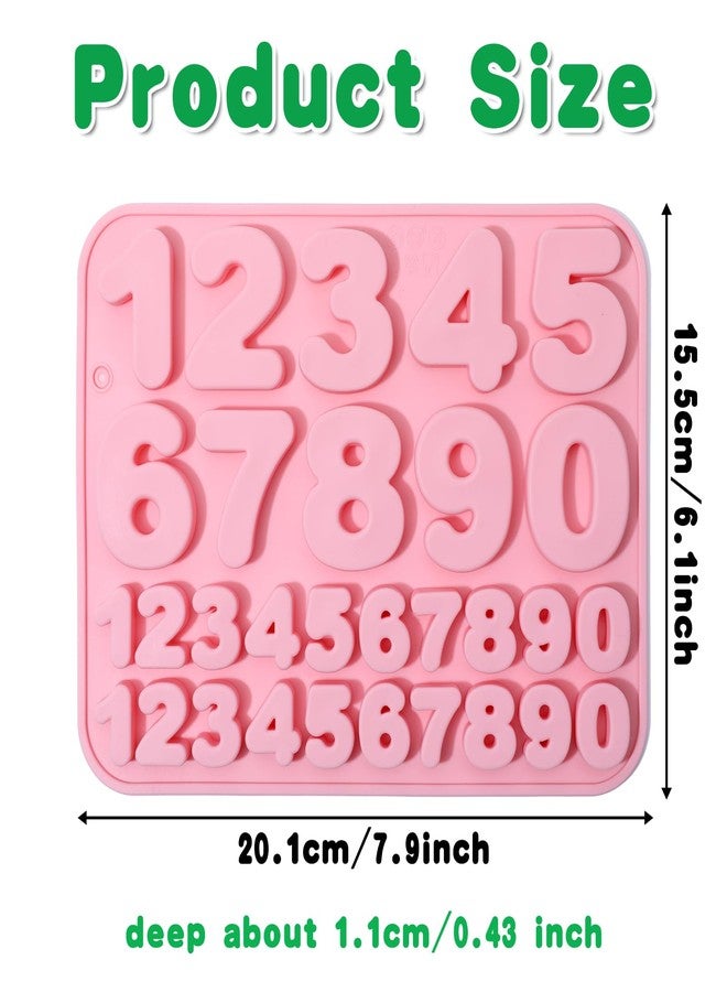 Exclaith 2 Pack Number Silicone Cake Molds Number Molds for Chocolate Large Silicone Number-Mold Numbers Crayon and Candle Mold for Decorating Birthday Cake Candy Chocolate DIY Craft Projects - Image 2