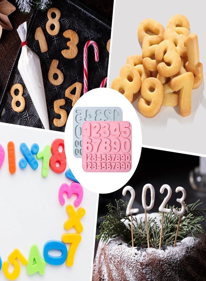 Exclaith 2 Pack Number Silicone Cake Molds Number Molds for Chocolate Large Silicone Number-Mold Numbers Crayon and Candle Mold for Decorating Birthday Cake Candy Chocolate DIY Craft Projects - Image 4