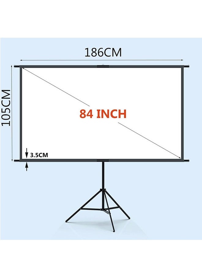 JCB CHIC Projector Screen and Stand, 16:9 4K HD Projector Screen Outdoor 84 inch Portable Projector Screen with Stand, Easy Setup, Wrinkle-Free, Outdoor Projector Screen for Backyard, Camping, Living Room(186 * 105cm)  - Image 2