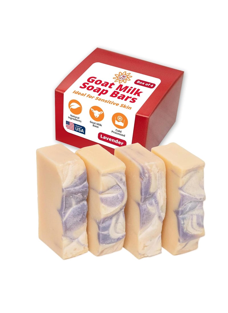 goat milk stuff Goat Milk Stuff Goat Milk Soap - LAVENDER | All-Natural Soap, Moisturizing Bar For Hands and Body, For All Skin Types - Handmade (Box of 4) 