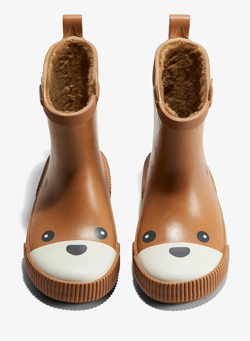 اتش اند ام حذاء ويلينغتون مُبطن بالفليس