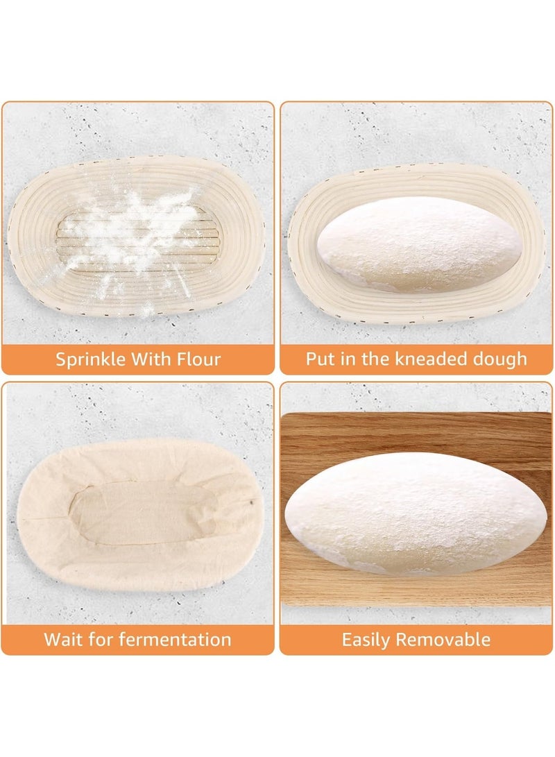GBACHOOSE Set of 2 Round Proofing Baskets with Linen Lining, Diameter 25 cm, Bread Baking Accessories, Fermentation Mould for Bread and Bread Dough - Image 4