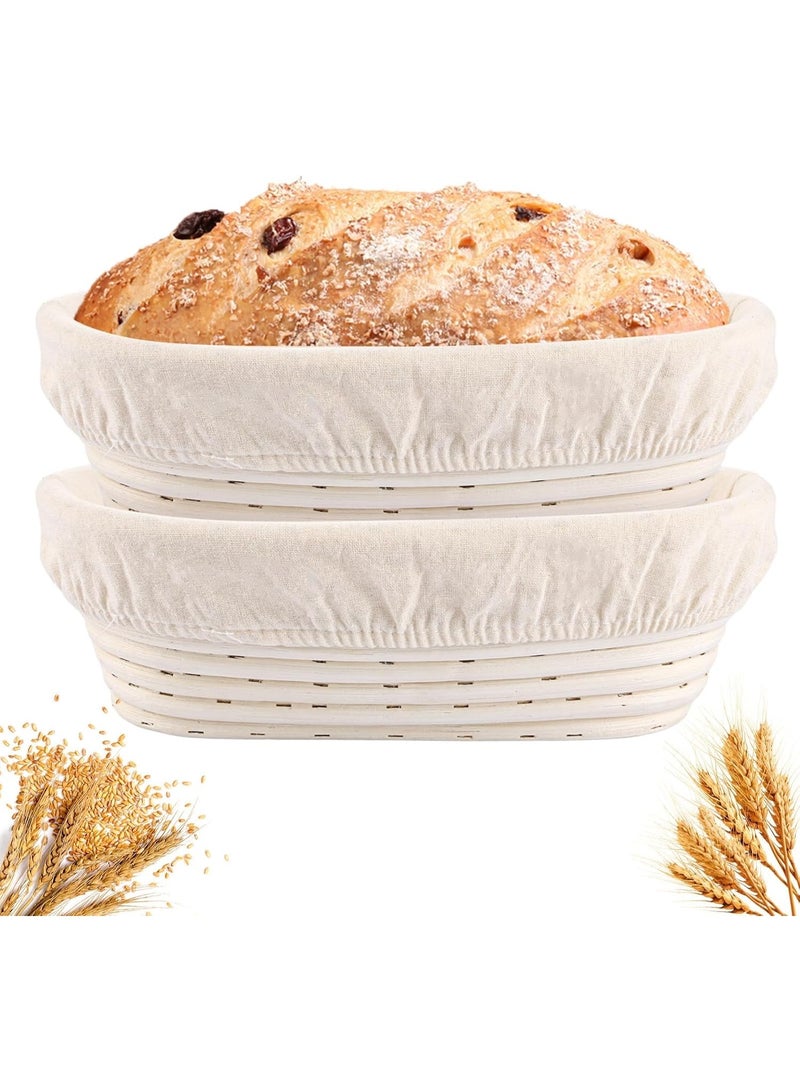 GBACHOOSE Set of 2 Round Proofing Baskets with Linen Lining, Diameter 25 cm, Bread Baking Accessories, Fermentation Mould for Bread and Bread Dough - Image 5