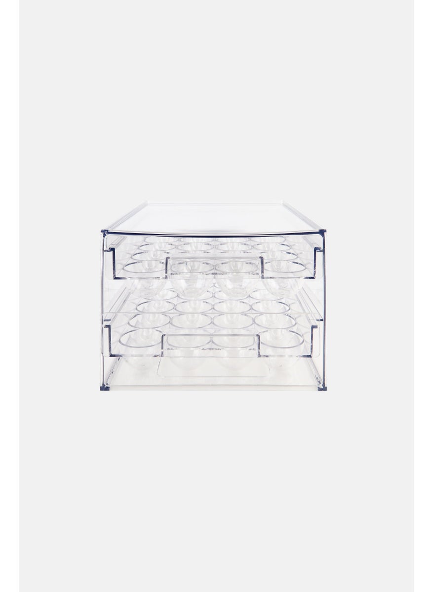 Urban Kitchen 40 Eggs Holds 2 Drawer Egg Organizer, Transparent  - Image 1