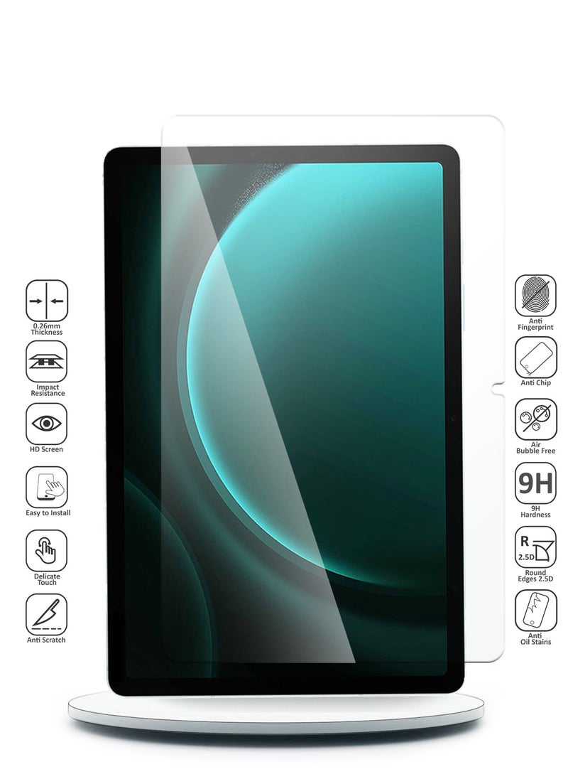Wtech - Samsung Galaxy Tab S9 FE 5G 2023 - 9H Ultra HD Tempered Glass Screen Protector (TSG9CN) - Clear - Image 1