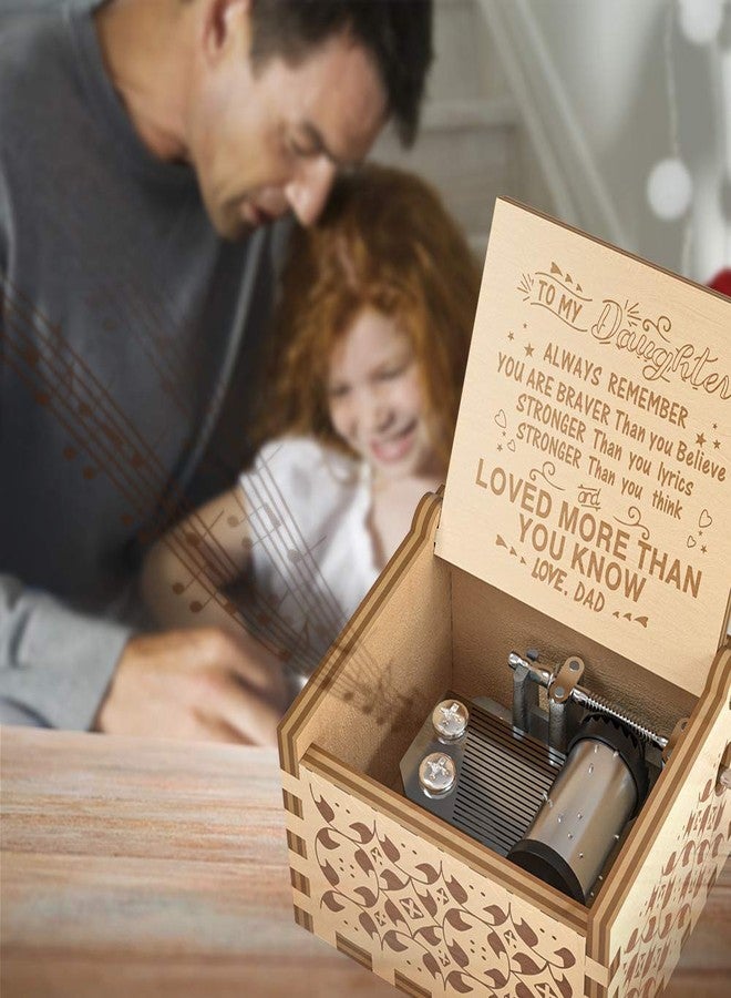 Ucuber You are My Sunshine Music Box, Gift for Daughter from Dad, Wood Laser Engraved Vintage Cute Boxes, Best Gift Birthday/Valentine's Day/Wedding Day (Dad to Daughter) - Image 3