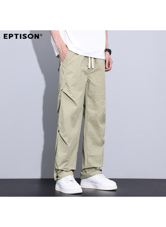 EPTISON Yipintiancheng Men's Casual Pants, Autumn Breathable Ice Silk Fashion Simple Paratrooper Trousers, Loose Outdoor Sports Long Pants For Me - Image 1