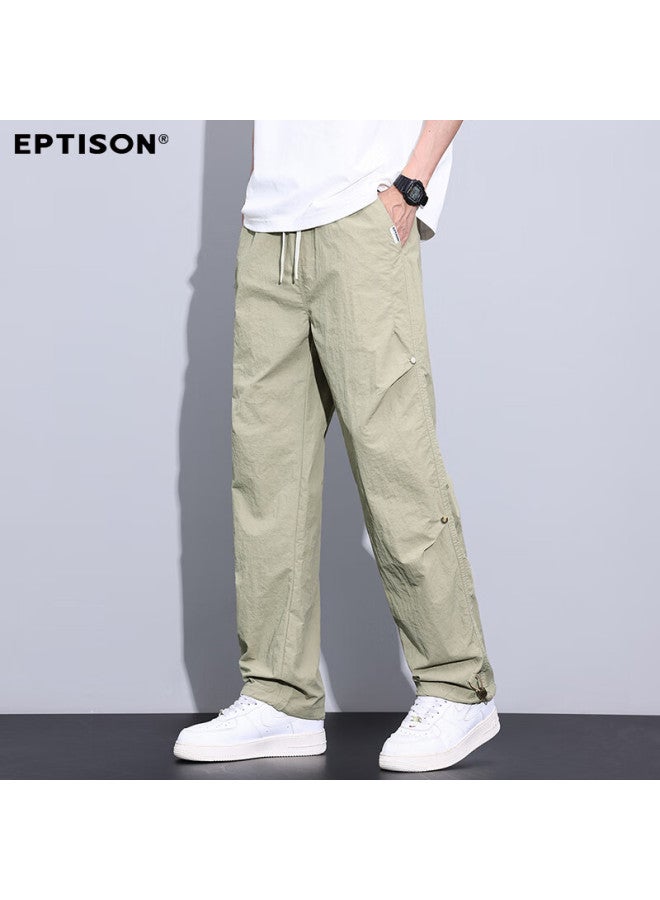 EPTISON Yipintiancheng Men's Casual Pants, Autumn Breathable Ice Silk Fashion Simple Paratrooper Trousers, Loose Outdoor Sports Long Pants For Me - Image 2