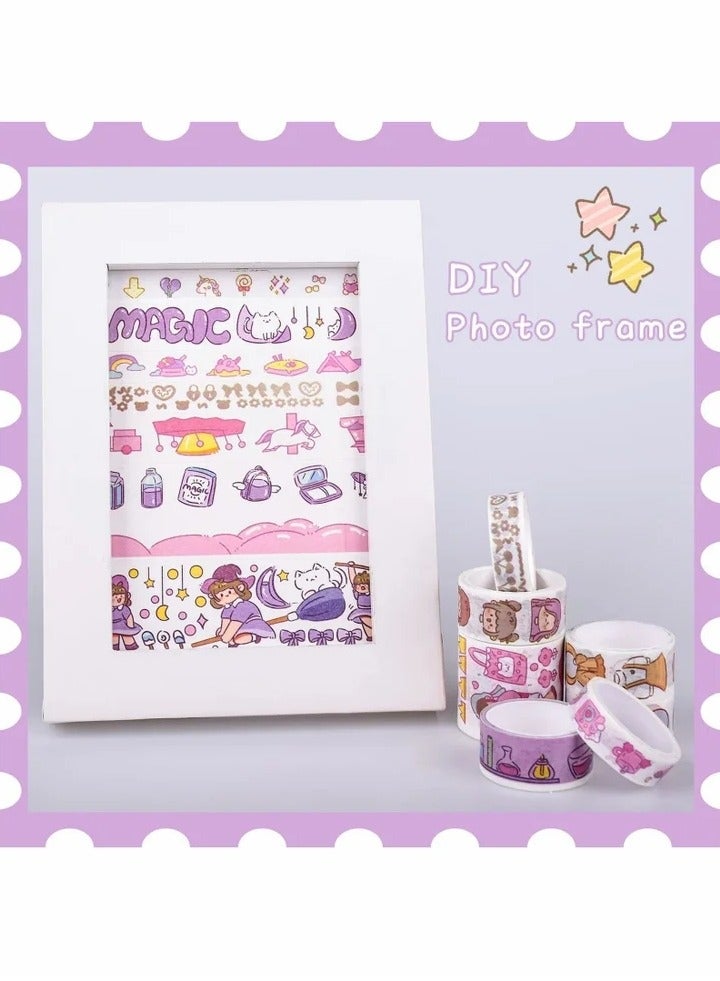 Generic 20 Rolls Cute Washi Tape Set, Wide Kawaii Cartoon Animals Aesthetic Decorative Masking Tape Sets for Scrapbook, Journaling, Kid's DIY Craft, Scrapbooking Supplies  - Image 5