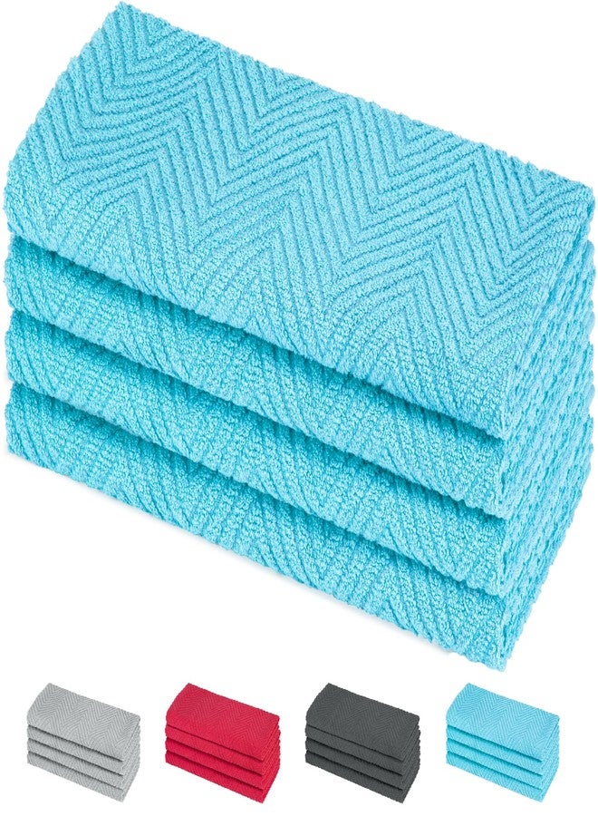 DecorRack 4 Pack 100% Cotton Kitchen Towels, 15" x 25" Absorbent Dish Towels [Premium Quality 400 GSM] Hand Towels for Kitchen, Blue (Pack of 4) - Image 1