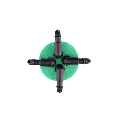 Raindrip رايندريب QB20UB، بابلر كواترو-فلو® بأربعة مخارج، موزعات ري بالتنقيط لأنظمة ري الحدائق، 20 جالون في الساعة لكل مخرج، مدخل 1/2 بوصة FPT، أسود/أخضر - Image 2