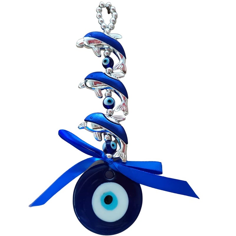 RIPE INDIA RIPE INDIA 3 Three Dolphin Evil Eye Hanging for Home Office Shop Car - Image 2