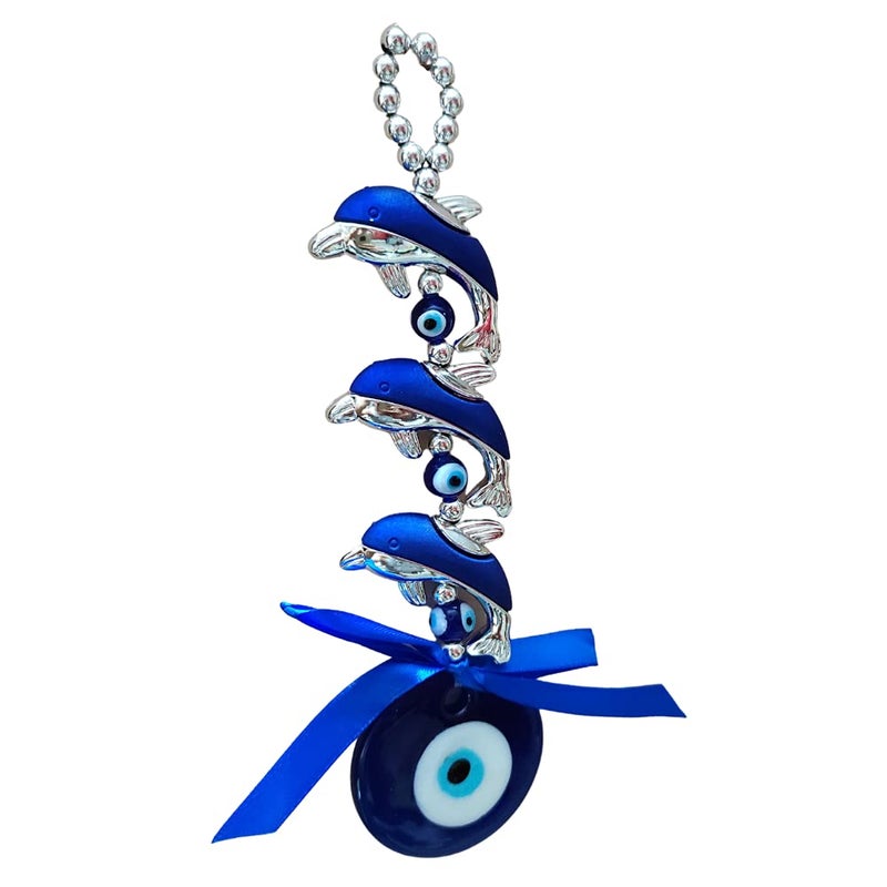 RIPE INDIA RIPE INDIA 3 Three Dolphin Evil Eye Hanging for Home Office Shop Car - Image 1