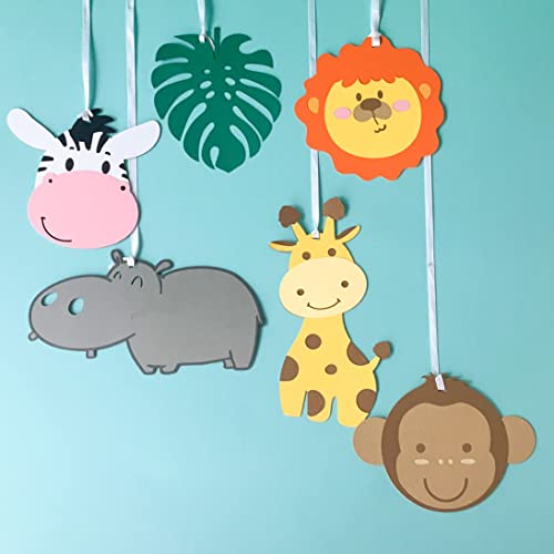 PINFLIERS Jungle Theme Birthday Decoration,Paper Hanging-7 Pcs Set For Safari/Animal Theme Birthday Party Decorations/Birthday Hanging Decoration Items/Swirls For Birthday Decoration,Multicolor,Kid - Image 1