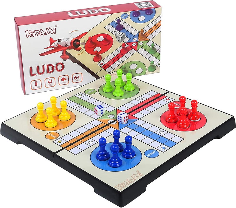 KIDAMI Ludo Magnetic Board Game Set, Folding and Light-Weight for Carrying, Gift for All Age (9.5 X 9.5 inches) - Image 1
