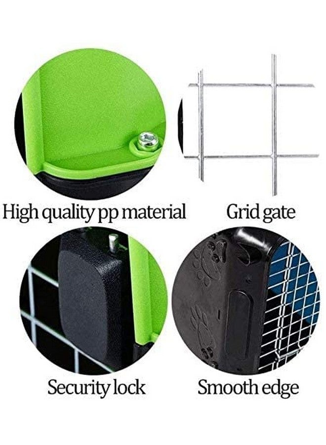 حامل سفر للحيوانات الأليفة للكلاب والقطط والأرانب وسلة بمقبض بلاستيكي وباب مفصلي قابل للطي وصندوق نقل قابل للطي بحجم 19.5 × 13 × 12.5 بوصة للقطط والجراء - اللون حسب المتوفر (عبوة من قطعة واحدة) - Image 5