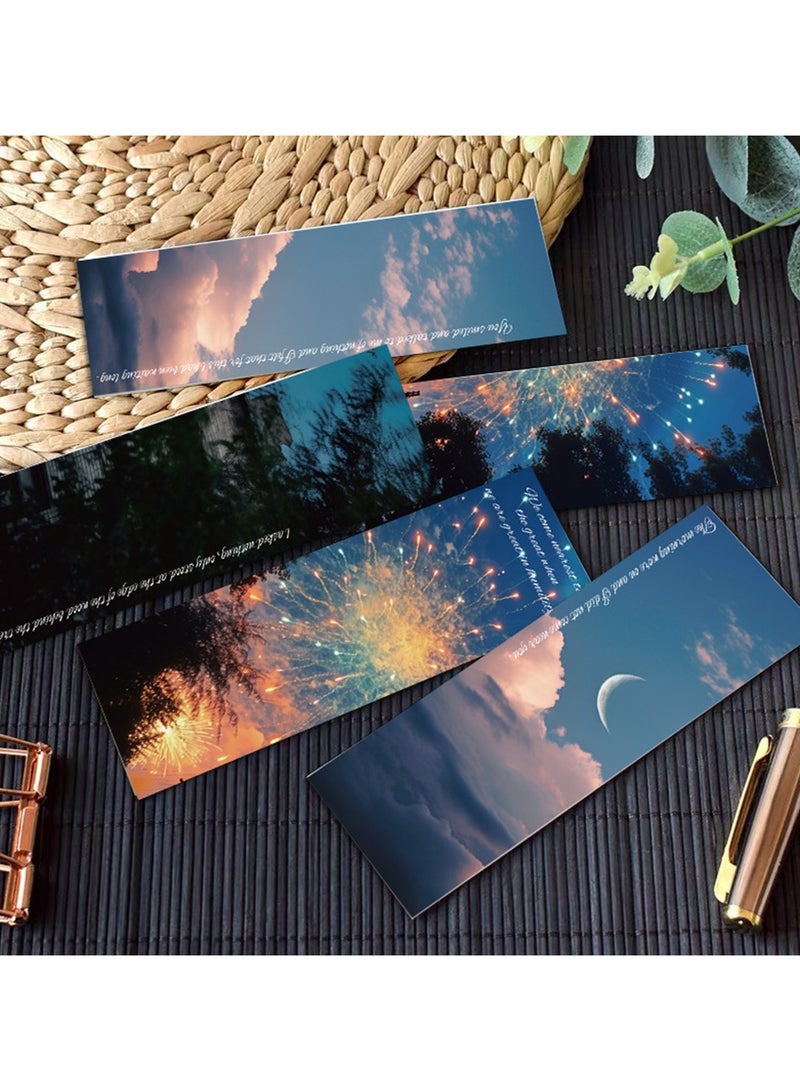 Generic 30Pcs Paper Cloud Sky Bookmarks Aesthetic Scenery bookmarks Earth Day Bookmarks 15 ×4cm Moon Cloud Bookmarks Set Bulk for Women, Book Lovers - Image 4