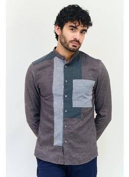 Selected Homme Men Regular Fit Heather Long Sleeves Casual Shirt, Multicolor  - Image 1