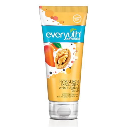 Everyuth Naturals Hydrating & Exfoliating Walnut Apricot Scrub|Removes Blackheads & Moisturizes|With Walnut Shell Particles & Apricot|For Oily, Dry, Normal, Combination & Sensitive Skin - 100gm - Image 1