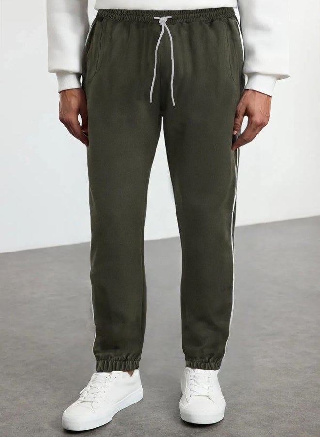 trendyol Khaki Regular/Normal Cut Ribbed Sweatpants TMNAW25EA00025 - Image 1