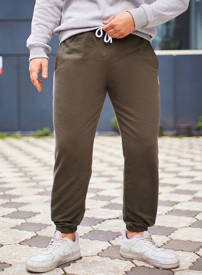 trendyol Khaki Regular/Normal Cut Ribbed Sweatpants TMNAW25EA00025 - Image 5